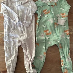 Adorable Kids One Pieces Set - Green and Cream